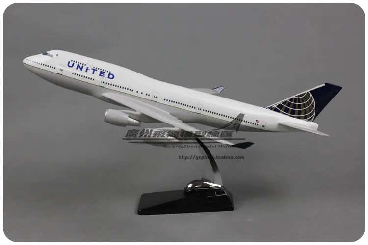 47 см Смола Air UNITED Airlines Боинг B747 400 Airways Самолета Модель Коллекции Подарок Украшения