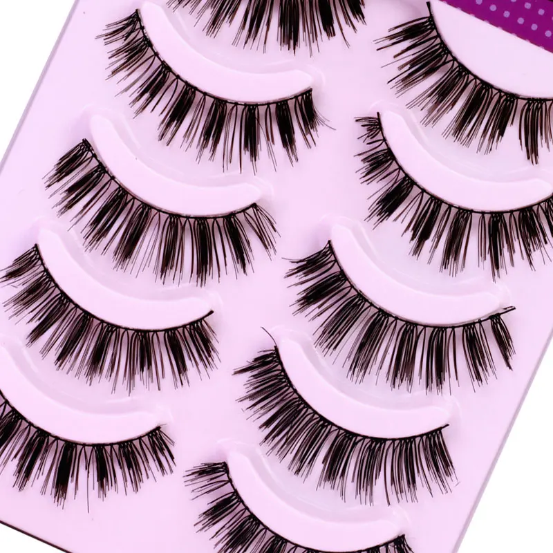 

5 Pairs Handmade Extension Eyelash Natural Long False Eyelashes Beauty Makeup Maquillage Faux Cils Fake Eye Lashes #K11