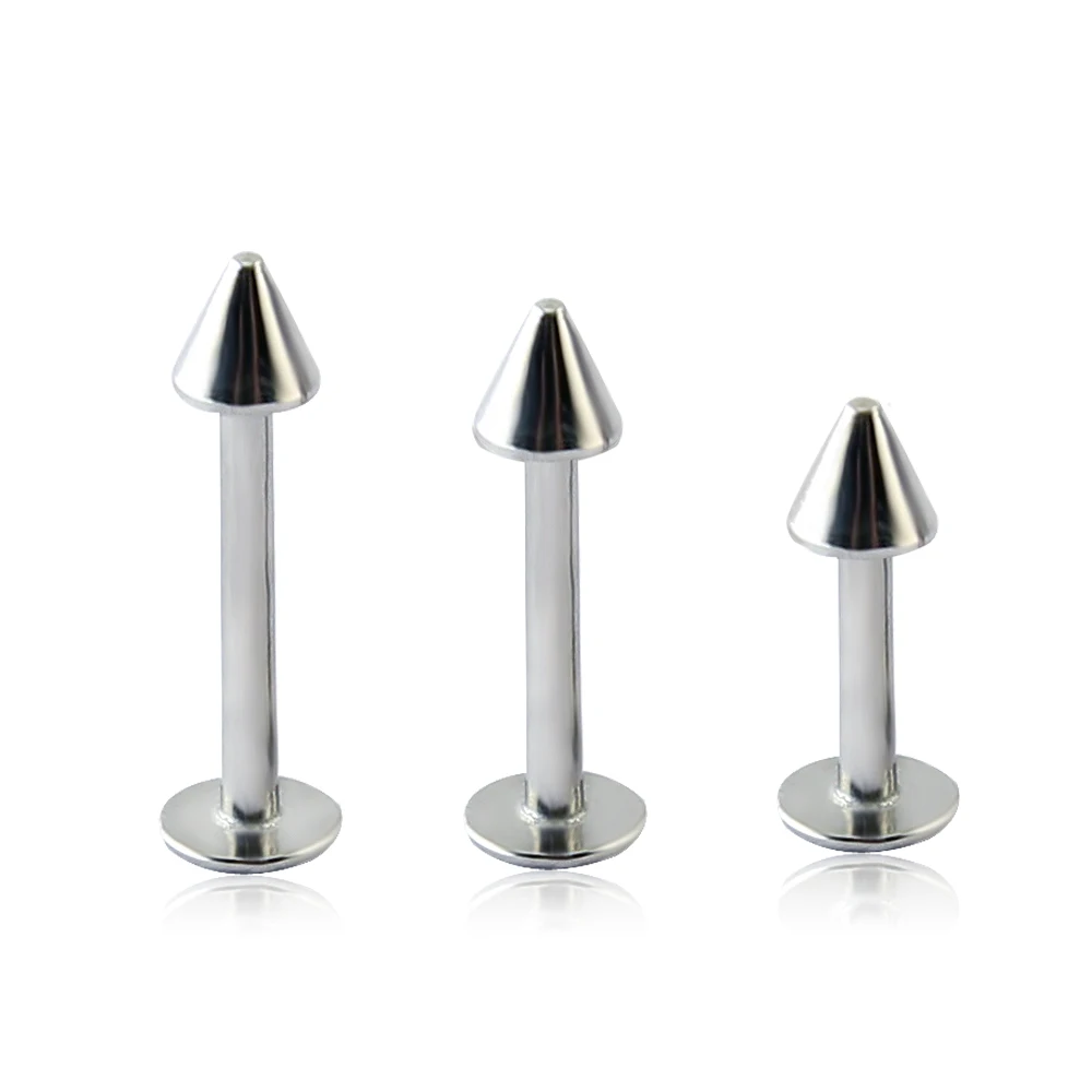 

2 Pcs Punk Fashion Lip Piercing Stud Pointed Convex Cone Labret Ear Stud Nose Piercing Ring Hypoallergenic Lip Ring Body Jewelry