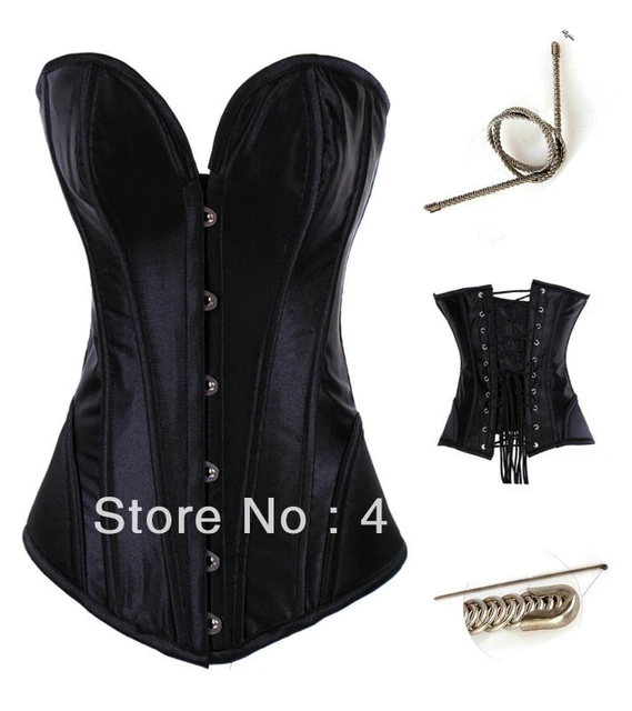 Free shipping ML4028 S/M/L/XL Sexy Black Full Steel Strap Boned Corset  Overbust Shaper - AliExpress