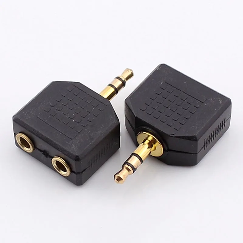 30pcs Jack 3 5mm Connector Plug Headset Couple Jack 3 5 One Point Two Connector Adapter Tee Plug For Headphone Gold plated