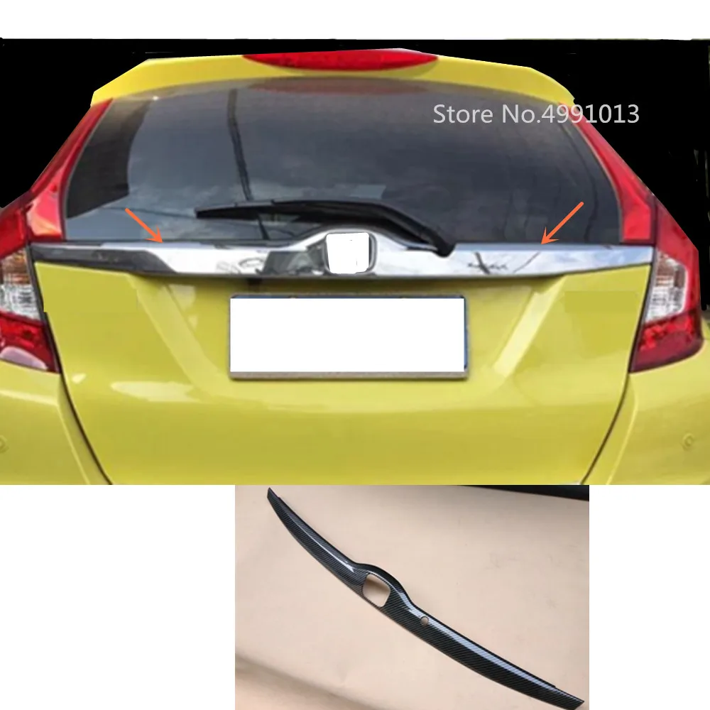 

For Honda Fit Jazz 2017 2018 2019 car rear door license tail tailgate bumper frame plate trim lamp trunk 1pcs