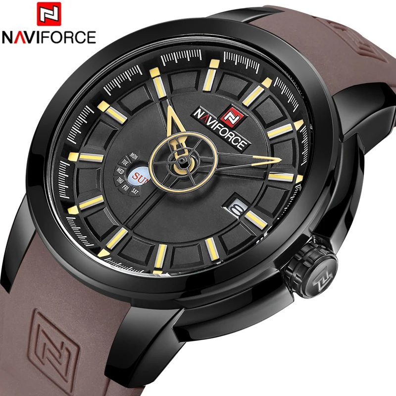 

New Men's Watches Top Luxury NAVIFORCE Brand Fashion Sport Military Watch Men Quartz Wrist watch Rubber Clock Dropshipping
