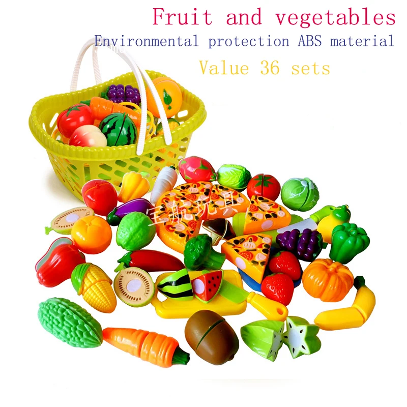

Pretend Play In House Kitchen Cooking Food Fruits And Vegetable Cutting Vegetable Kid Educational Cut Plastic Toys For Children