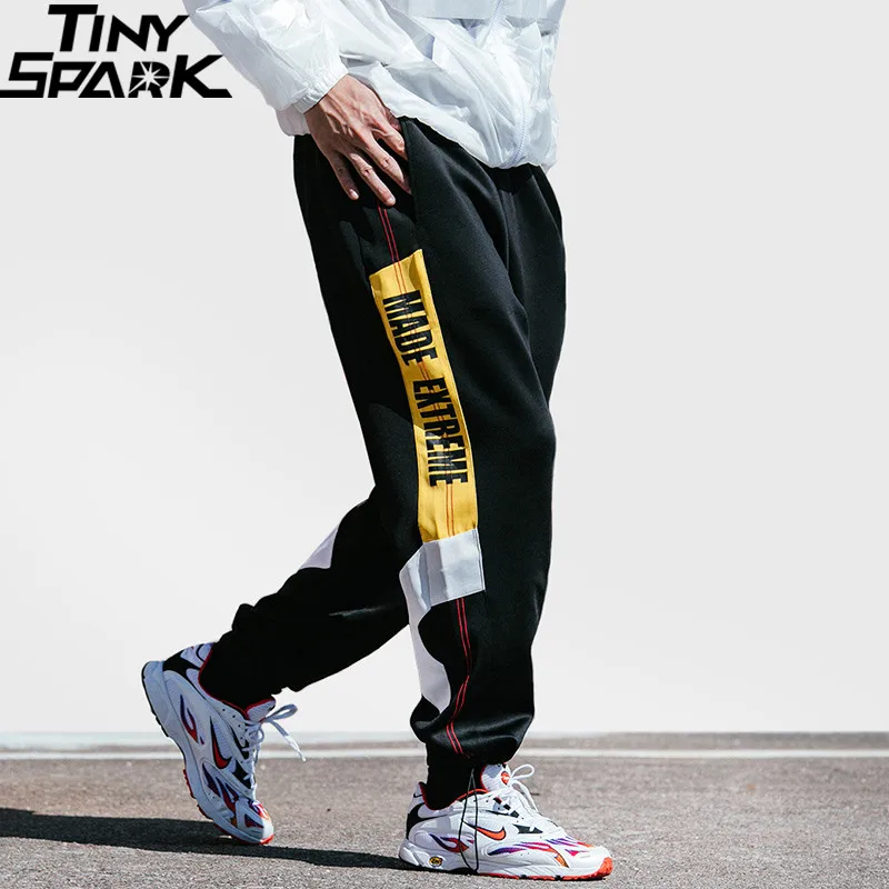

2019 Men Hip Hip Jogger Pant Harajuku Retro Color Block Patchwork Harem Pant Streetwear Track Pant Baggy Summer Spring Trousers