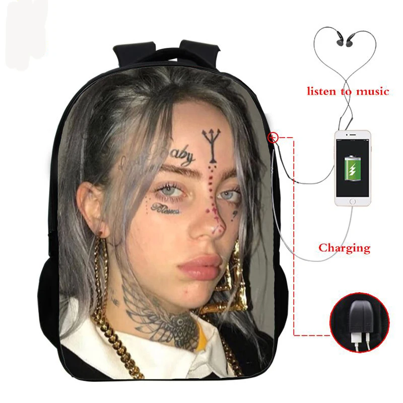 3d Billie Eilish Backpack 3 Varian