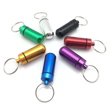 1 шт.* Водонепроницаемый Алюминий Pill Box Дело Бутылка Кэш Держатель наркотиками Брелок контейнер красочные v1739