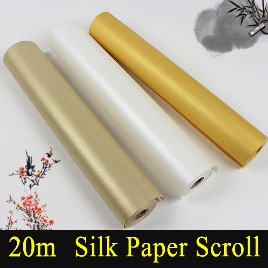 20m Archaize Chinese Print rice paper scroll Printing paper roll Painting calligraphy xuan zhi paper art supplies 69cm 138cm chinese rice paper color painting paper for paper cut couplet handcraft paper xuan zhi atr supplies