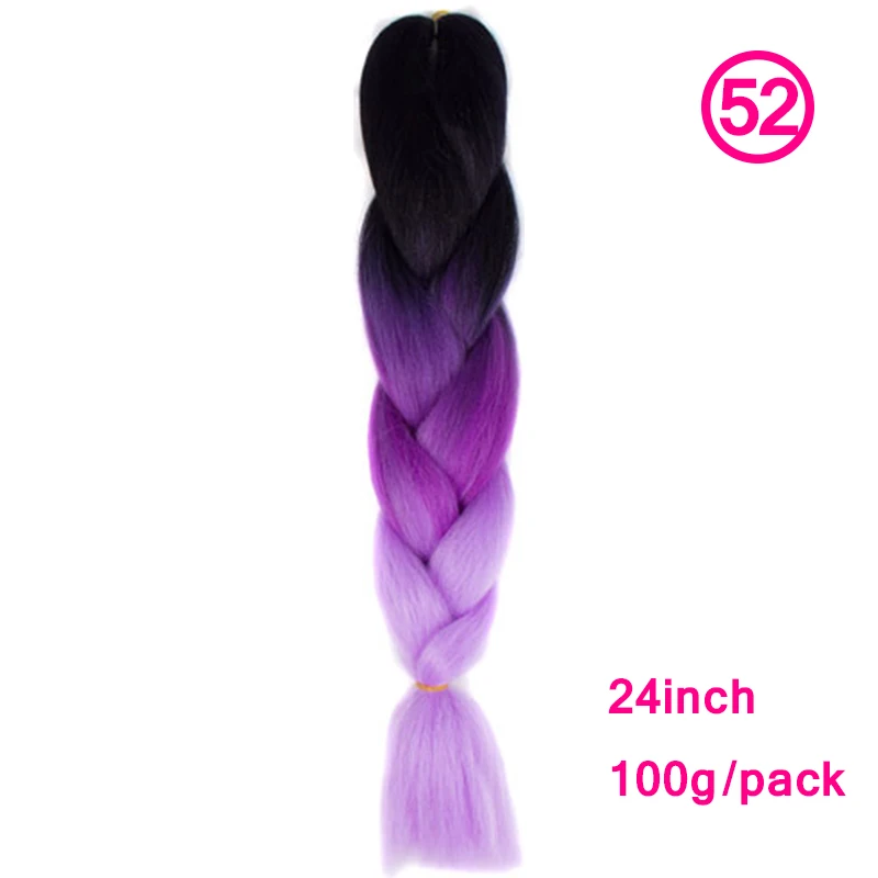 Ombre Цвет Высокая температура волокна плетение волос для наращивания крючком волосы Джамбо синтетический Твист коса 24 дюйма - Цвет: #27