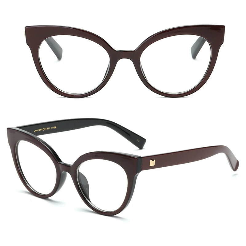 Лидер продаж, дизайнерские очки с кошачьими глазами в стиле ретро, модные черные женские очки, оправа с прозрачными линзами, винтажные очки