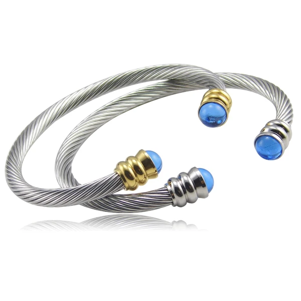 

Latest Design Fashion Jewelry Crystal Bracelets Bangles Women Energy Bangle Twisted Chain Round Bracelet Healing for Men Women