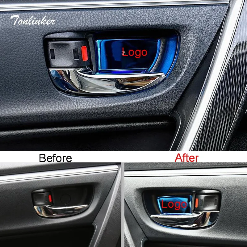 Tonlinker наклейки на крышки для Toyota Corolla 2014 18 Стайлинг автомобиля 4 шт. нержавеющая