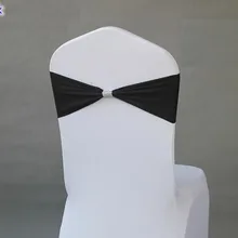 Черная цветная Подвязка из спандекса для стула ленты для свадебных стульев с блестящей пряжкой на ремне в середине лайкры стрейч свадебное кресло створки