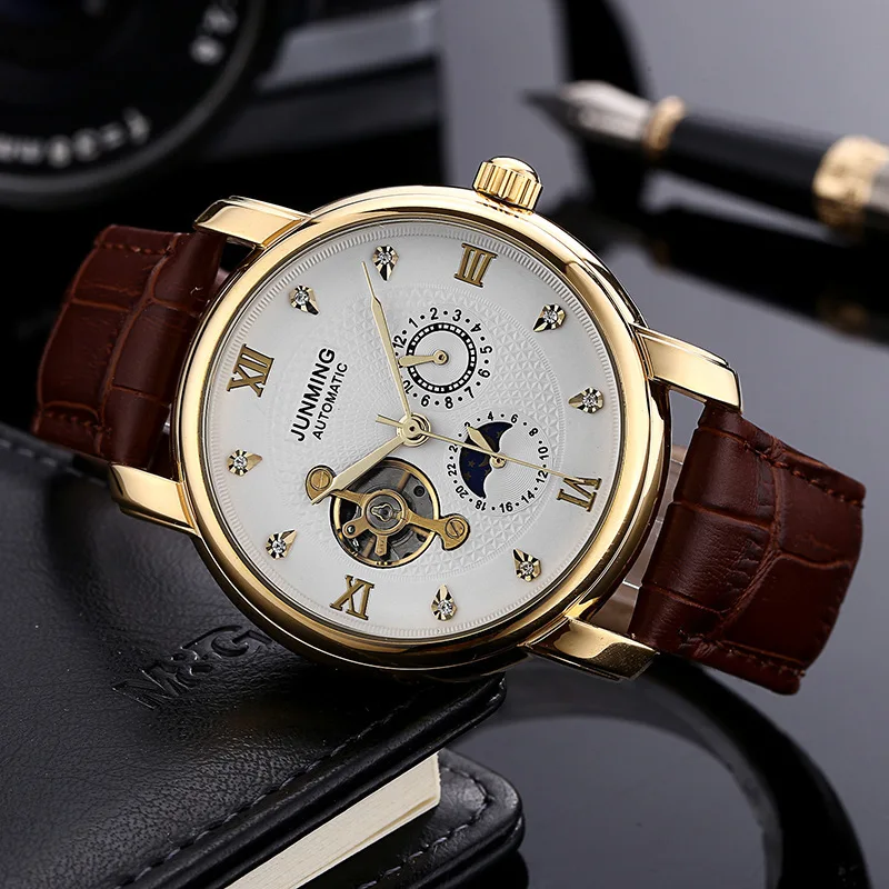 2018 Роскошные Tourbillon автоматические механические часы Водонепроницаемый мужской