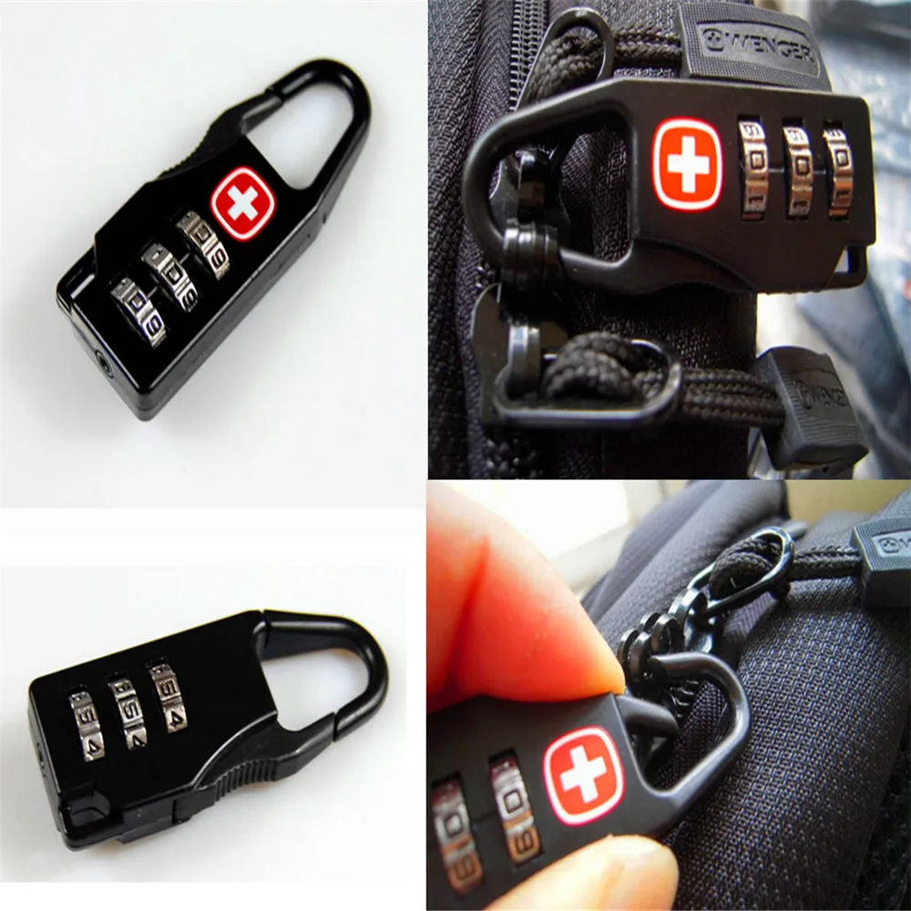 1Pcs Swiss Cross Symbol Combination Safe Code Number Lock Padlock for Luggage Zipper Bag