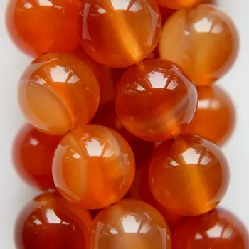 

Natural Orange Carnelian Beads - Round 10 mm Gemstone Beads - Full Strand 15", 37 beads, AA-Quality