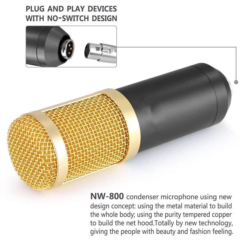 gaming mic BM 800 karaoke microphone BM800 studio condenser mikrofon mic bm-800 For KTV Radio Braodcasting Singing Recording computer lavalier microphone