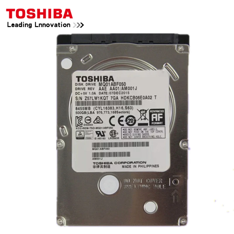 Original Toshiba MQ01ABF050 500GB Hard Drive Disk SATA/300 7200RPM 16MB 2.5" Internal Hard Drive for Laptop