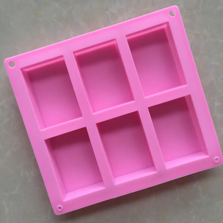 

6 even rectangular soaps mold silicone mold cake Cake decorating tools