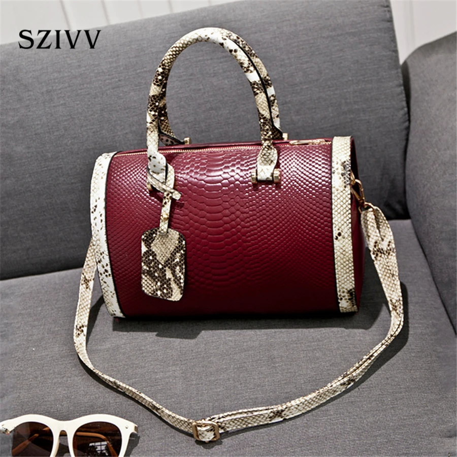 

Woman Bag soft skin Woman Shoulder Bag Geometric Pattern Woman Boston Bag red Pillow Type Trip Large Capacity Woman Handbag