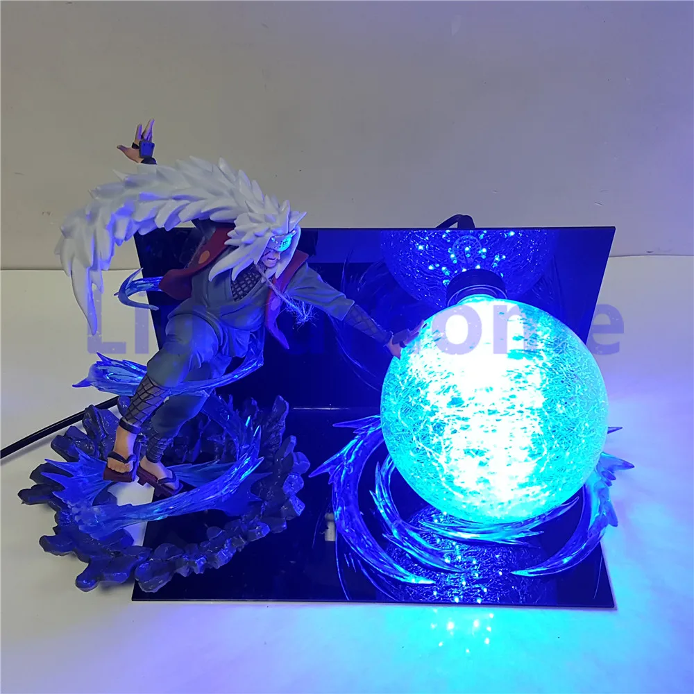 Наруто фигурка Jiraiya Rasengan Led сцена модель игрушки Аниме Наруто Shippuden figulas coleccion US EU штекер Декор Светильник