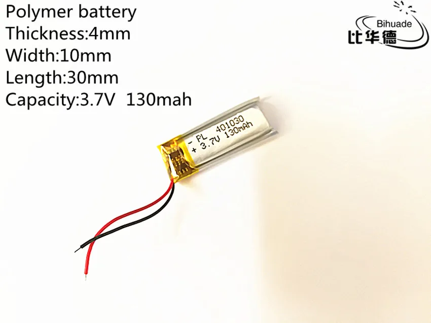 3,7 в, 130 мАч, 401030 плиб; полимерный литий-ионный/литий-ионный аккумулятор для gps, mp3, mp4, mp5, dvd, bluetooth, модель игрушечного мобильного bluetooth