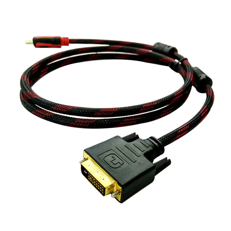 Высокая скорость HDMI к DVI 24+ 1 pin позолоченный папа-папа адаптер конвертер hdmi 1080P HD 3D монитор HDTV проектор ПК ноутбук