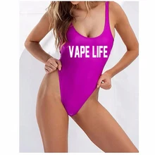 Высокое качество на заказ VAPE LIFE женский комбинезон купальник купальный костюм боди пляжная одежда высокого качества Забавный с буквенным принтом