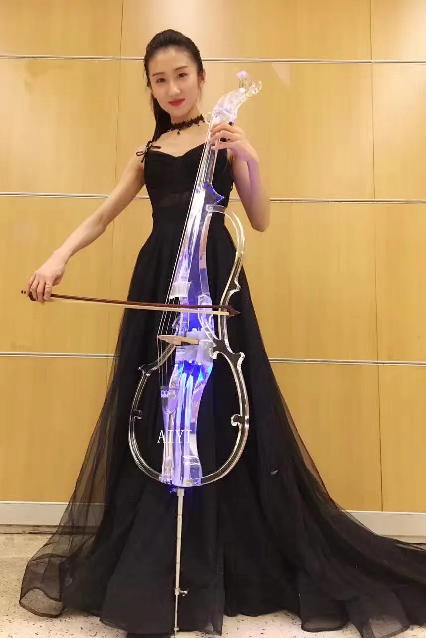 Fashionable Dynamic Electronic Crystal cello ,4/4 Electric Cello