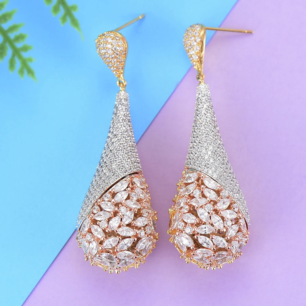 missvikki Transparent Crystal Big Pendants Drop Earrings for WomenAppointment Shiny Lady Christmas Valentine's Day Gift | Украшения и