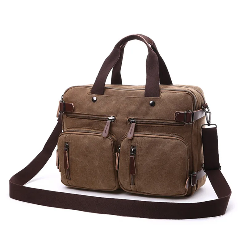 Мужской брезентовый винтажный Повседневный портфель, мужская деловая сумка через плечо, мужская сумка для ноутбука, мужская сумка через плечо, Новинка