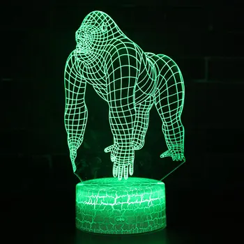 

Gorilla King Kong theme 3D Lamp LED night light 7 Color Change Touch Mood Lamp Christmas present Dropshippping