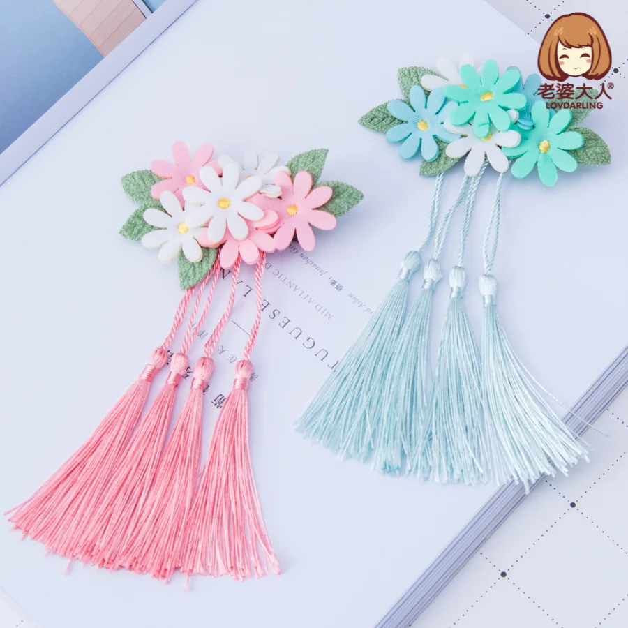 

Princess Hair Clips Hairpins Hair Accessories Girls Tassel Flower Ribbon Beading Festival Present