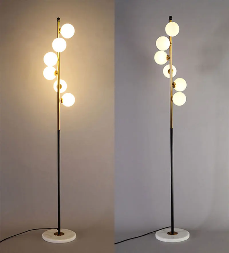 American Nordic Design LED Floor Lamps Bubble Glass Decor Standing Lights Living Room Study Bedroom Standing Lamp Fixtures (5)