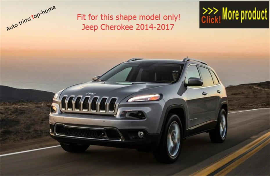 Yimaautotrims Передняя решетка гриль рамка Крышка отделка 7 шт. подходит для Jeep Cherokee ABS красочно внешний