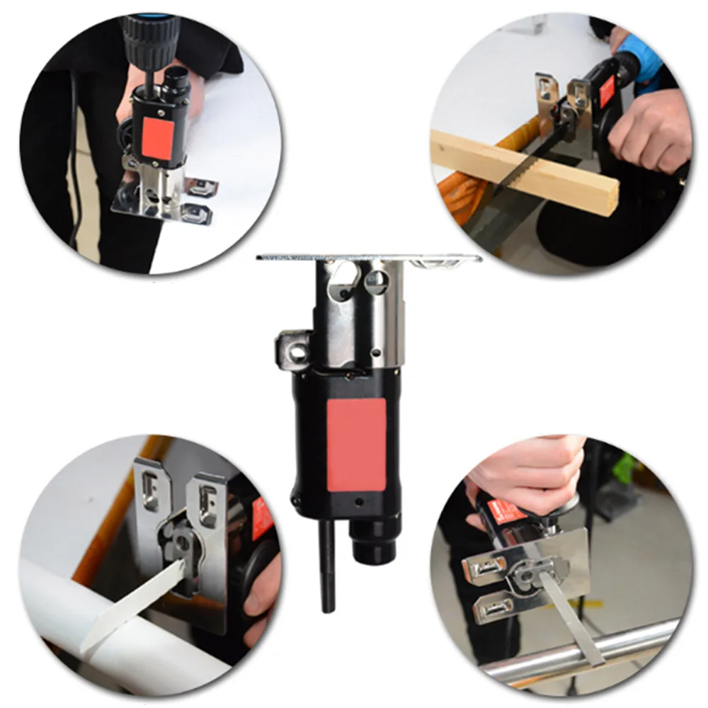 

Multifunction Reciprocating Saw Attachment Change Electric Drill Into Reciprocating Saw Jig Saw Metal File Wood Metal Cutting