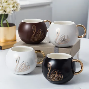 

Drum Belly Swan Ceramics Cup Northern Europe Wind Originality Coffee Cup Elegant Personality To Work In An Office Marc Cup