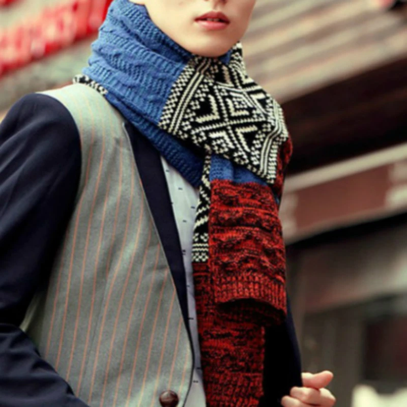 2017 bufanda hombre Cachemira bufanda tejida chal otoño invierno cálido lana bufandas hombre largo bufandas nuevo abrigo de moda|knitted scarf shawls|scarf shawlfashion shawls -
