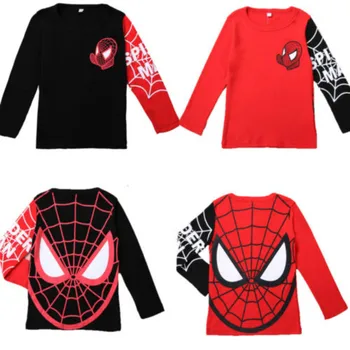 

Kids Boys Cartoon man long sleeve t-shirt letter print patchwork Clothes