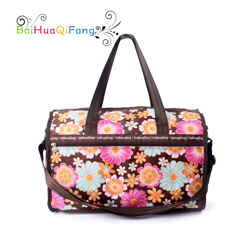 Fashion women's travel bag with strap waterproof foldable baggage