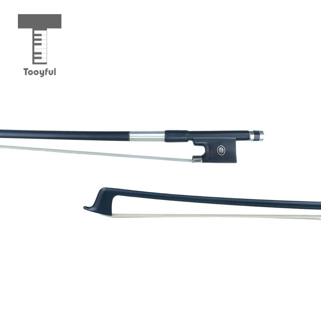 Black Carbon Fiber Violin Bow for 4/4 3/4 1/2 1/4 1/8 Violin Faddle #5