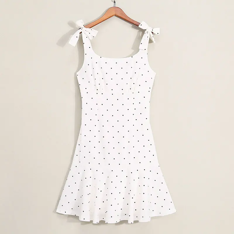 Family Look Matching Clothing Cotton Sleeveless Dot Women Girls Dress Mother Daughter Dress Mom And Daughter Dresses Clothes (3)