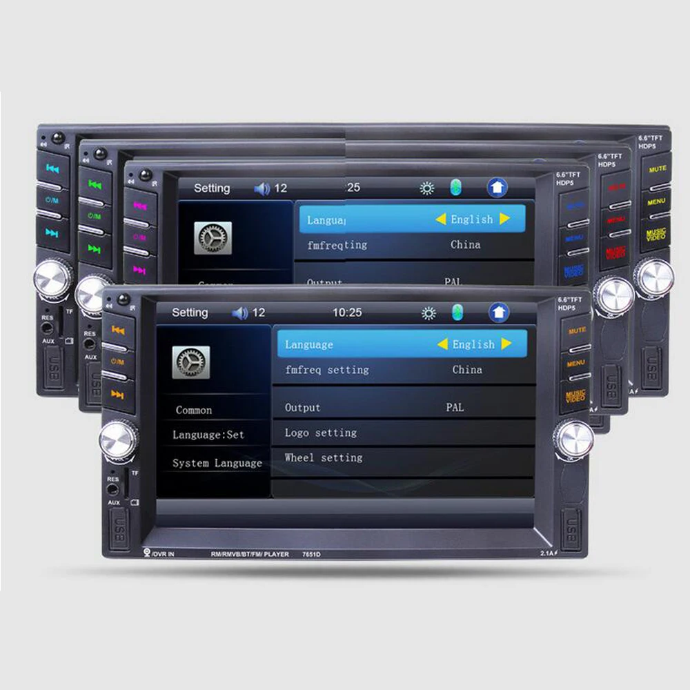 6,6 дюйма Автомобильный MP3 MP5 FM Player Авто аудио стерео TFT сенсорный экран 2 Din в тире Bluetooth стерео радио с USB AUX in