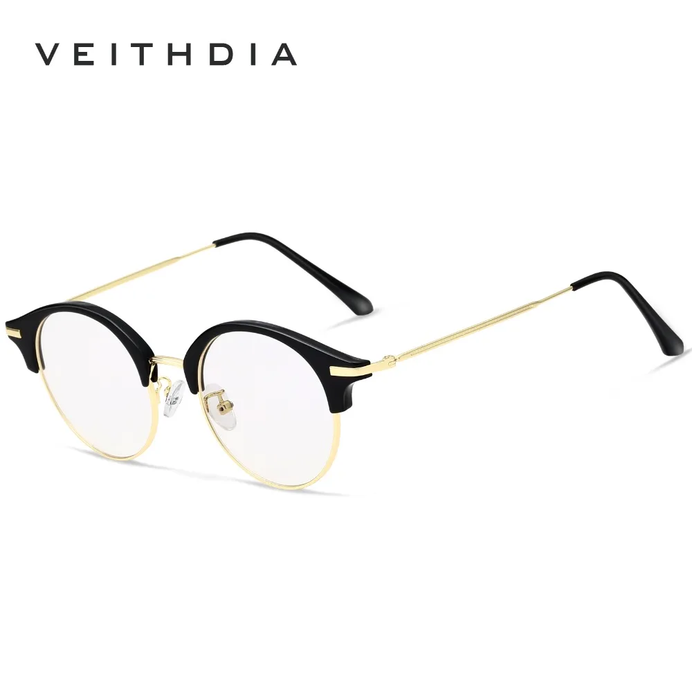 Оптическая оправа для очков унисекс VEITHDIA, модная винтажная оправа с прозрачными стеклами, для мужчин и женщин, модель 1230