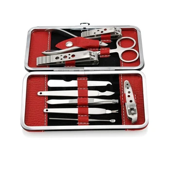 

10Pcs Pedicure Manicure Tool Set Nail Clippers Cleaner Cuticle Grooming Kit Portable Travel Case Stainless Steel Nail Cutter Too