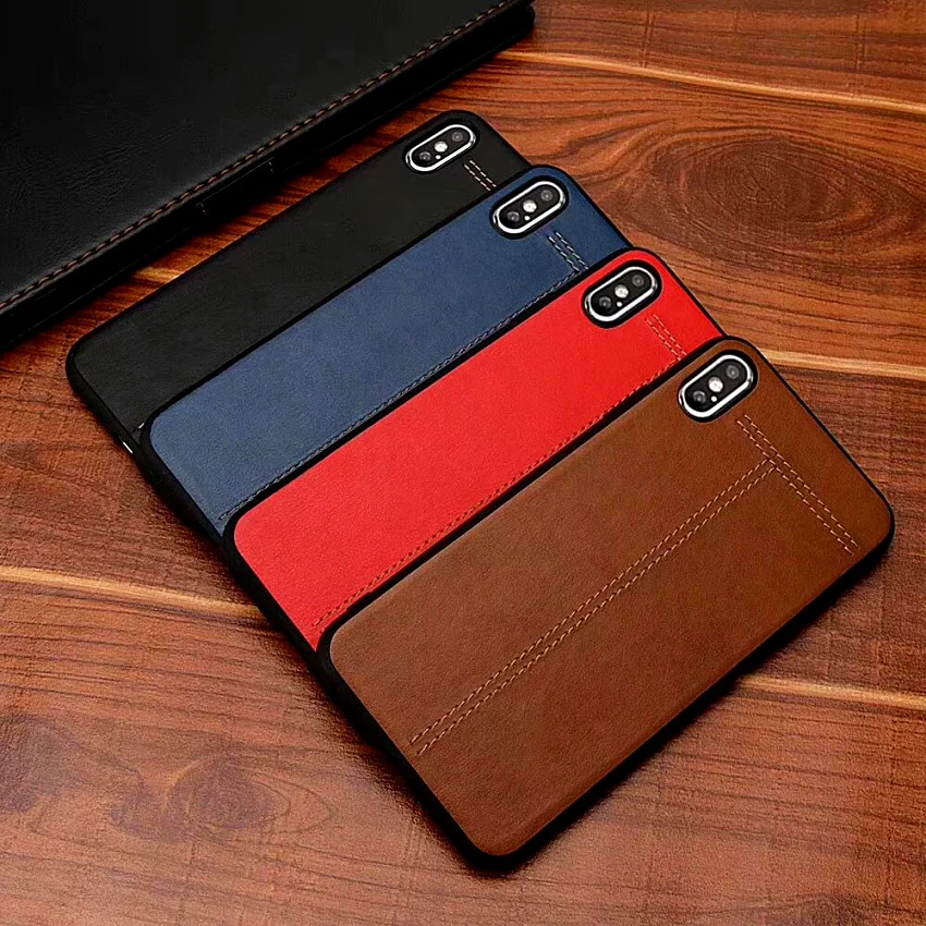 Luxury Business Ultra Slim Phone Case For iPhone X XR XS MAX PU leather Cases soft PC For iPhone 6 6s 7 8 Plus Back Cover Coque (4)
