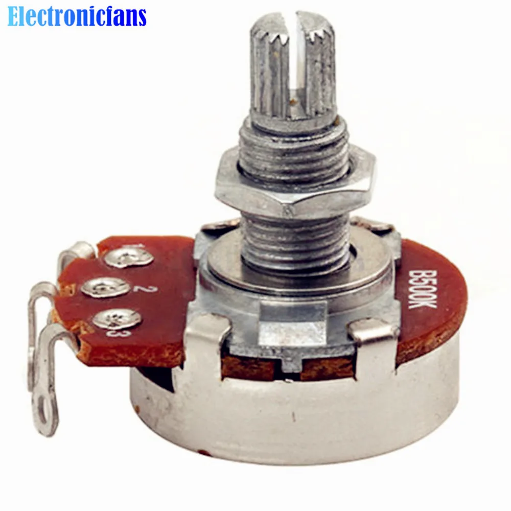 

5Pcs/Lot Guitar Mini Control Pots B500K Long Split 18mm Shaft Linear Taper Potentiometers B500K Ohm Guitar Tone Potentiometer