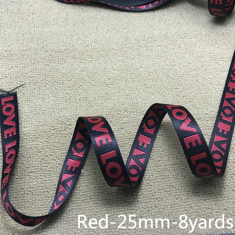 Red-25mm Meetee 8 метров 25 38 мм и нержавеющая сталь металлический корпус Ширина нейлон жаккардовые лямки лента любовь ремень DIY сумка плечевой ремень одежды Декор Аксессуары для шитья - Цвет: Red-25mm
