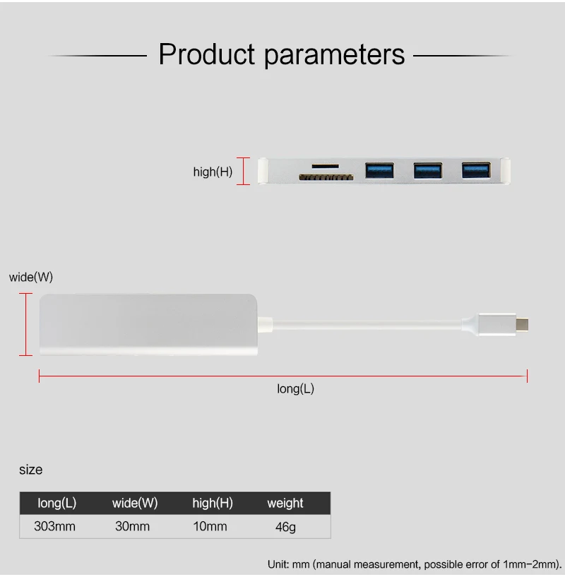 5-в-1 Тип C концентратор USB Мульти USB C адаптер USB 3,0 Порты и разъёмы SD/устройство для считывания с tf-карт для microsoft поверхности Go Book 2 Tablet PC ноутбук usb-хаб