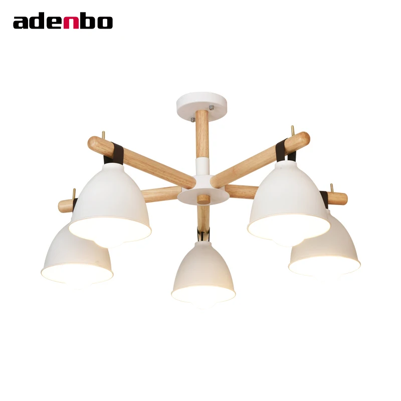 

Creative 3/5/8 Lights LED Chandeliers Solid Wood Chandelier Lighting Living Room Bedroom White Ceiling Hanging Lamp SC1747